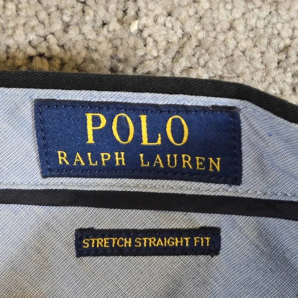 Polo Ralph Lauren Chino Pants‎ Mens 34x32 Black 100% Cotton Preppy